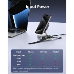 Ugreen Mobiltelefonladere|2-i-1 Ladestativ med QI2 15 W