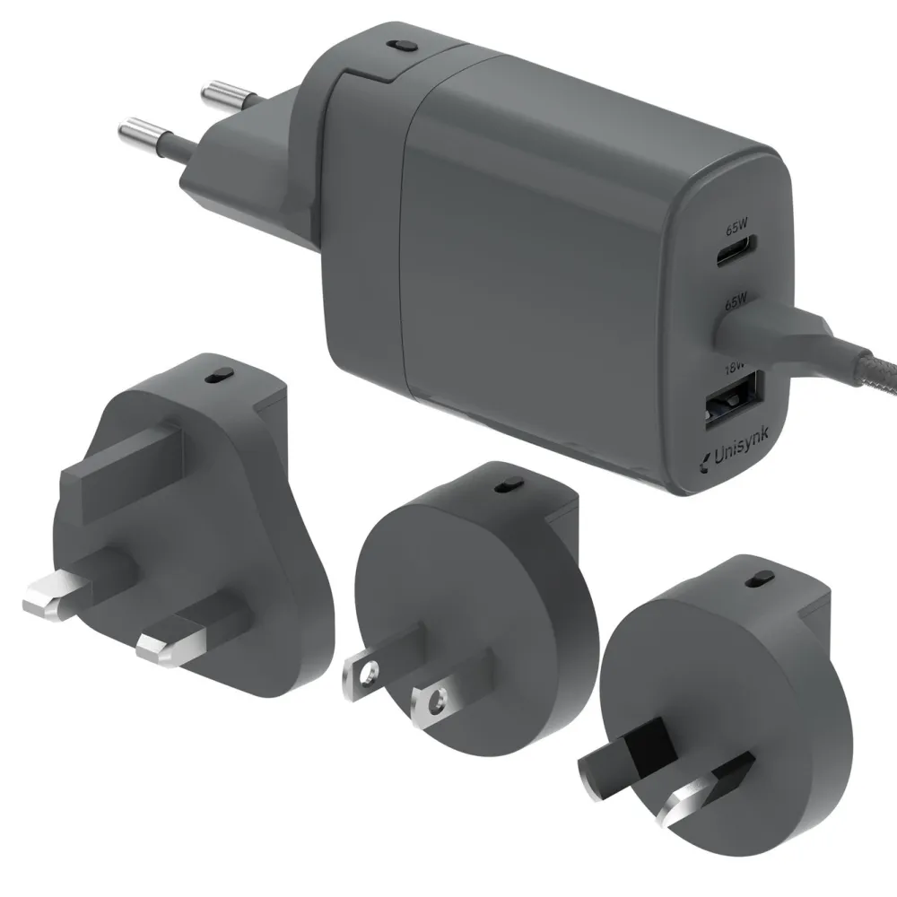 Unisynk Iphone-Tilbehør|Tilbehør Til Bærbar Pc|3-porters Global Multi-lader 65W