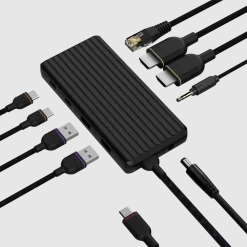 Unisynk Kabler Og Adaptere|Usb|USB-C-dokkingstasjon 9 porter 4K for to skjermer