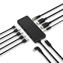 Unisynk Kabler Og Adaptere|Usb|USB-C-Hub 10 porter for to skjermer Windows
