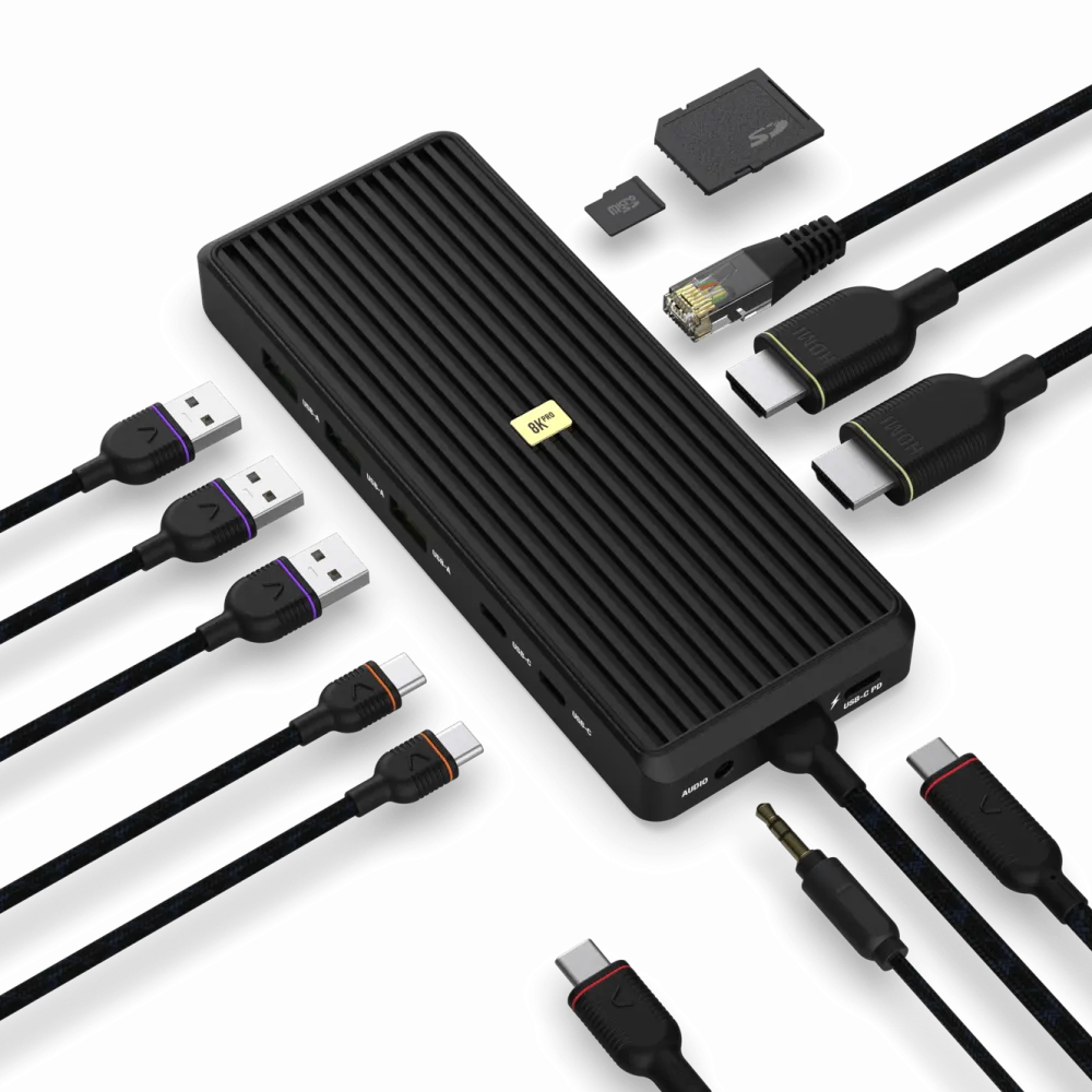 Unisynk Kabler Og Adaptere|Usb|USB-C-Hub 12 porter 8K for to skjermer