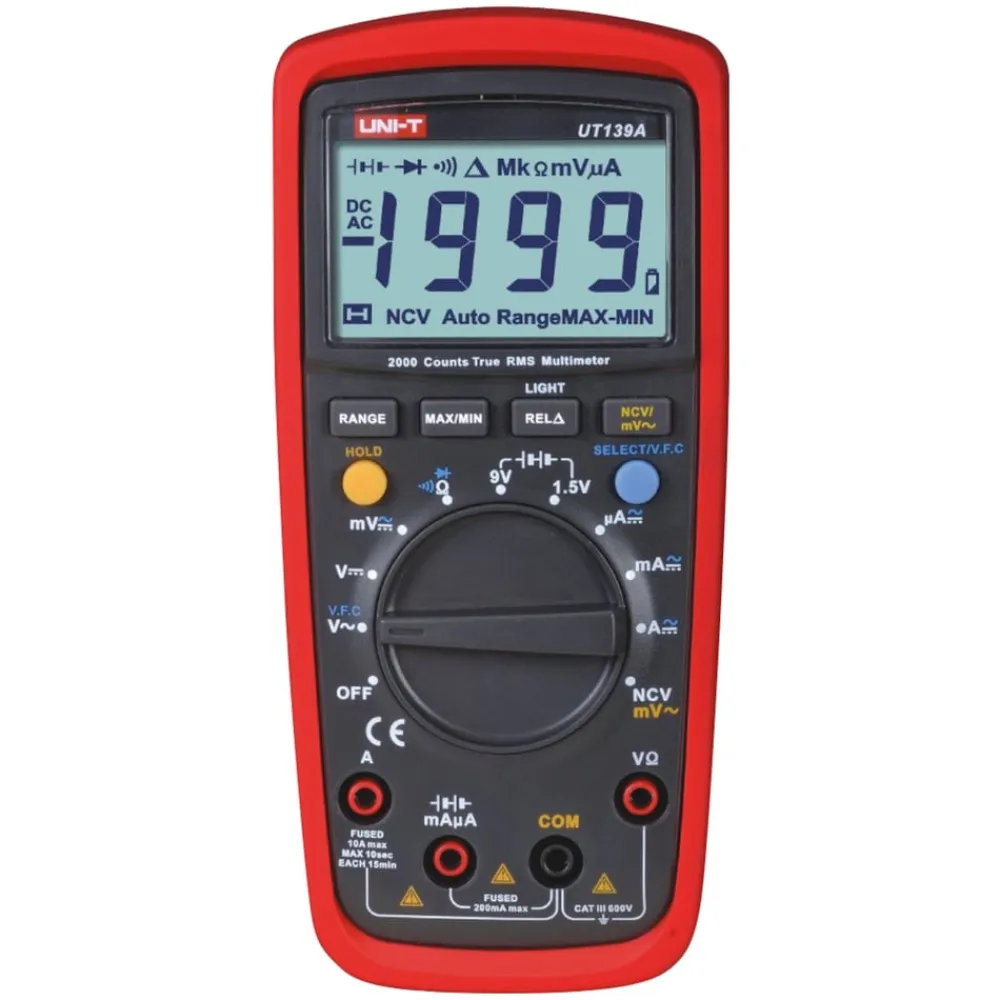 Uni-T Biltilbehør|Batterier|UT139A Multimeter