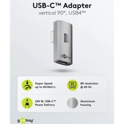 Kjell Hdmi|Kabler Og Adaptere|USB-C-adapter 90° med USB4-støtte