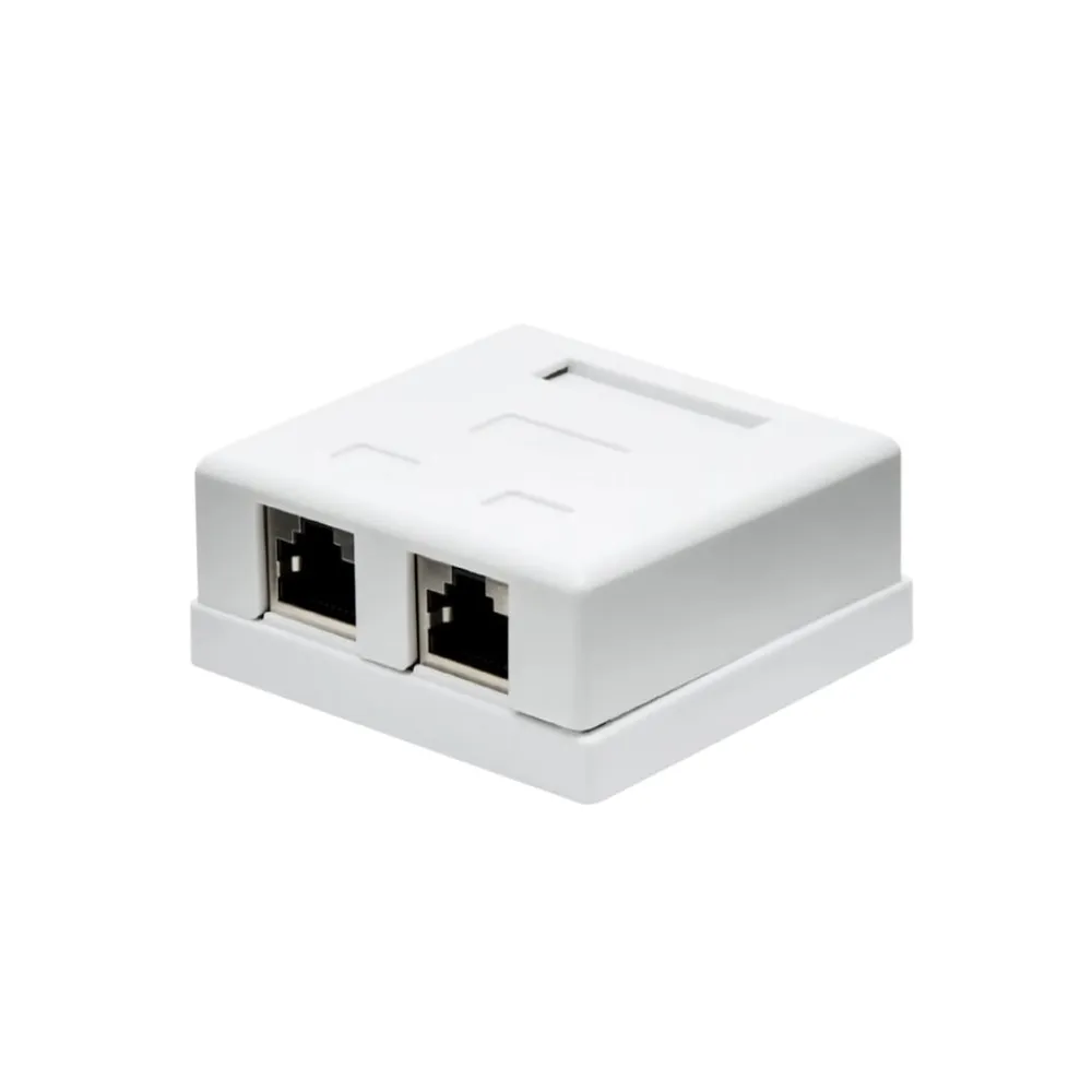 Kjell Kabler For Lyd|Kabler For Nettverk|Utenpåliggende UTP-nettverksuttak Cat. 6 2-port