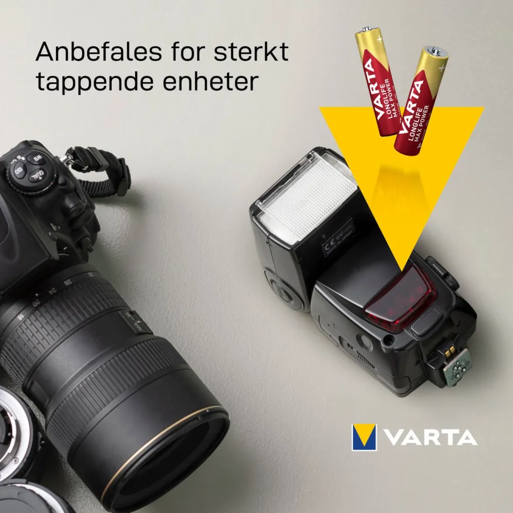 Varta Batterier|Batterier|Longlife Max Power AAA-batterier 4-pk.