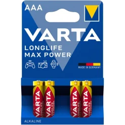 Varta Batterier|Batterier|Longlife Max Power AAA-batterier 4-pk.