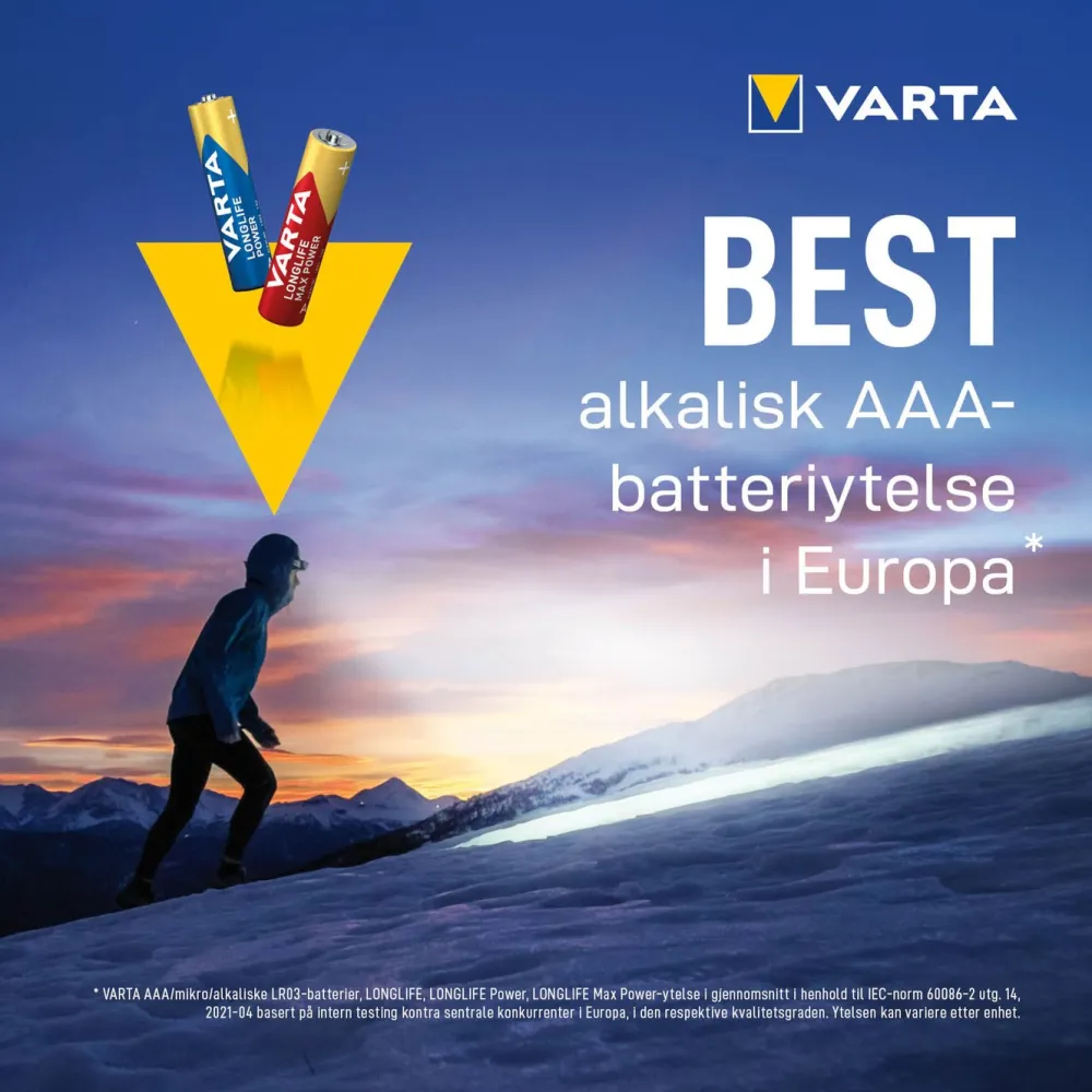 Varta Batterier|Batterier|Longlife Max Power AAA-batterier 8-pk.
