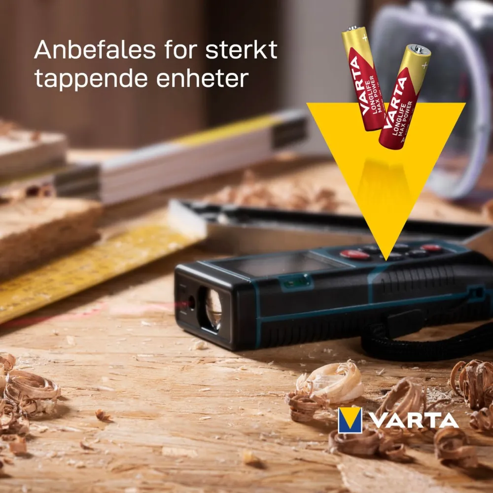 Varta Batterier|Batterier|Longlife Max Power AAA-batterier 8-pk.