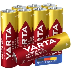 Varta Batterier|Batterier|Longlife Max Power AA-batterier 8-pk.