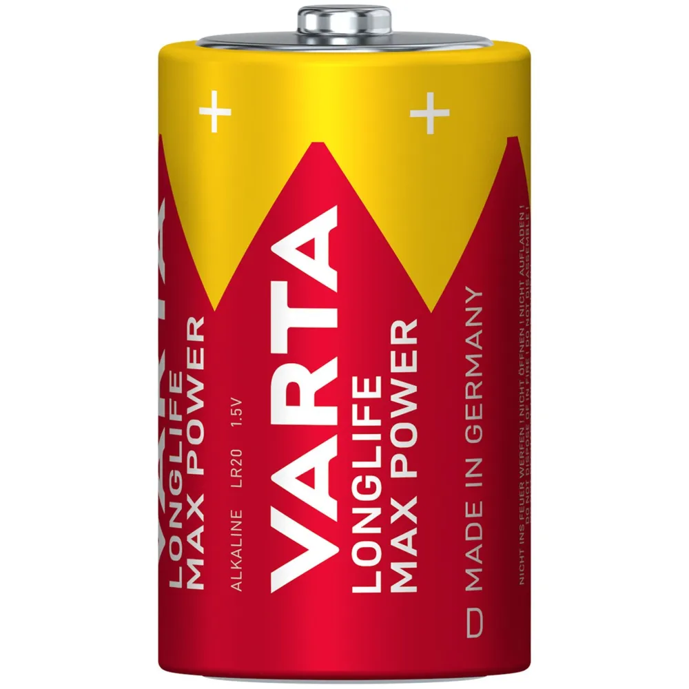 Varta Batterier|Batterier|Longlife Max Power D-batterier 2-pk.