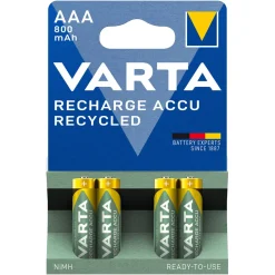 Varta Batterier|Batterier|Recharge Recycled AAA-batterier 800 mAh 4-pk.