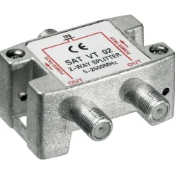 Kjell Tv Og Tilbehør|2-veis F-splitter med DC-gjennomgang 2-veis