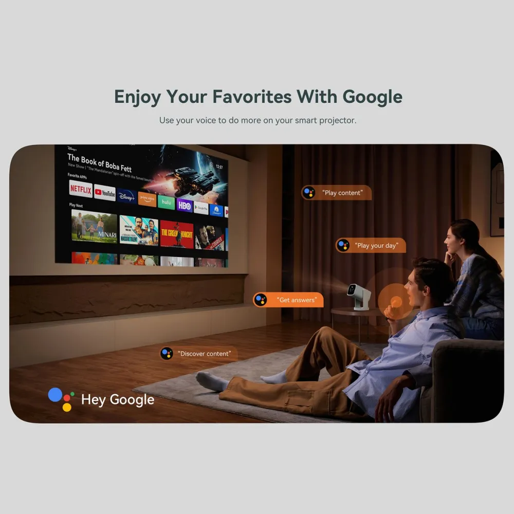 Wanbo Tv Og Tilbehør|Portabel projektor med Android TV og 360° gimbalstativ