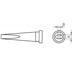 Weller Verktøy|Lang skrujernloddespiss 1,2x0,4 mm