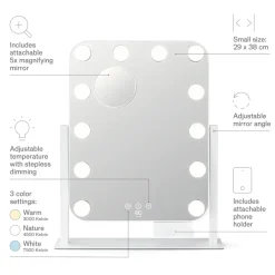 Wilfa Kropp Og Helse|Shine sminkespeil med LED-belysning