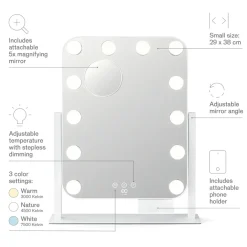 Wilfa Kropp Og Helse|Shine sminkespeil med LED-belysning