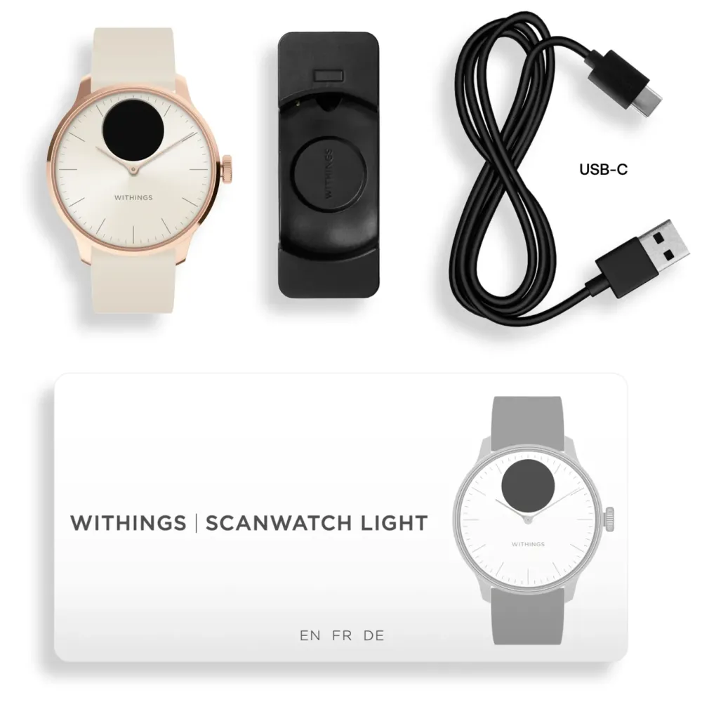Withings Smartklokker Og Ringer|Scanwatch Light Smartklokke med klassisk urskive 37 mm