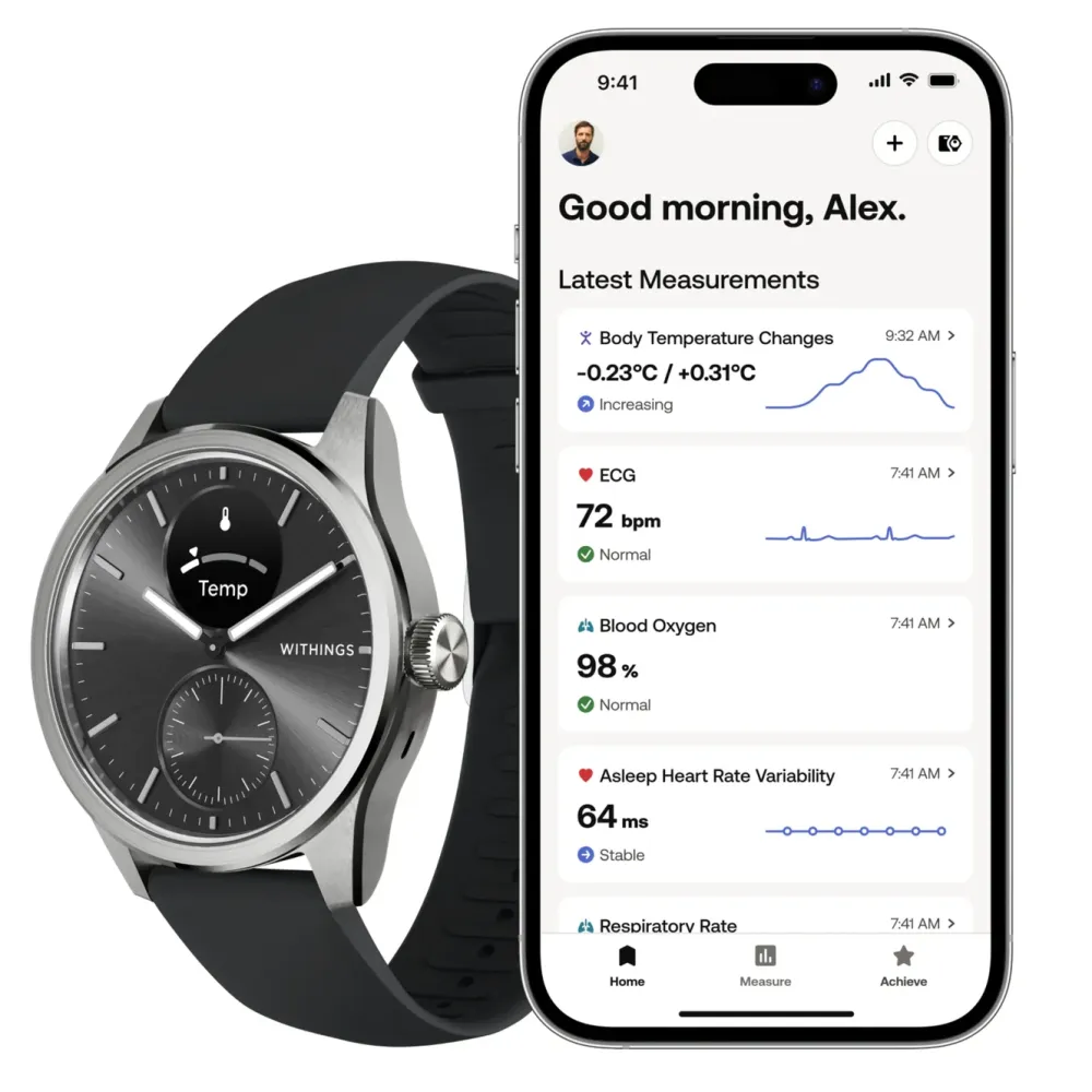 Withings Smartklokker Og Ringer|Scanwatch 2 Smartklokke med klassisk urskive 42 mm