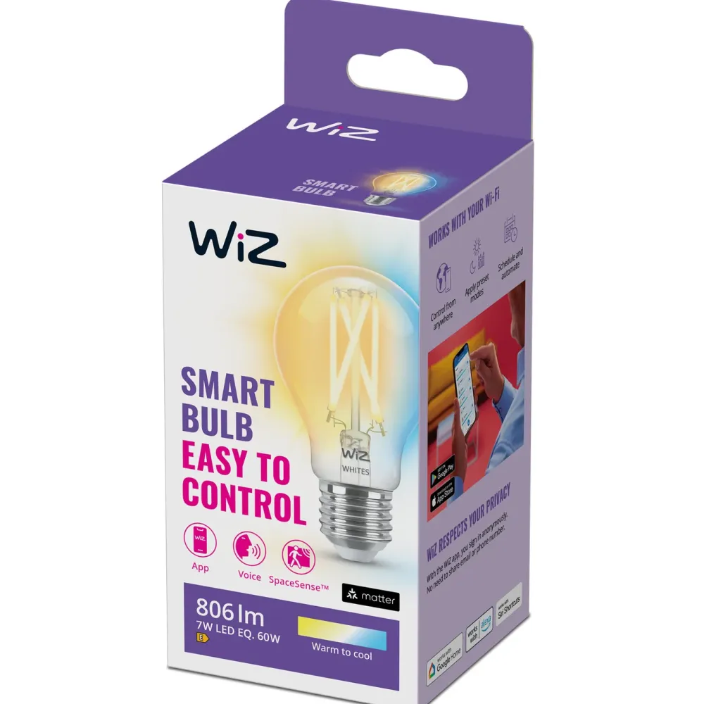 WiZ Smart Belysning|Smart Belysning|Clear Filament A60 Smart LED-pære E27 806 lm