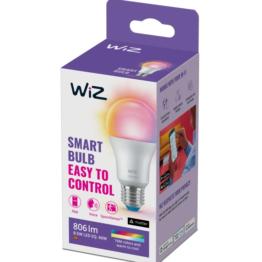 WiZ Smart Belysning|Smart Belysning|Color A60 Smart LED-pære E27 806 lm