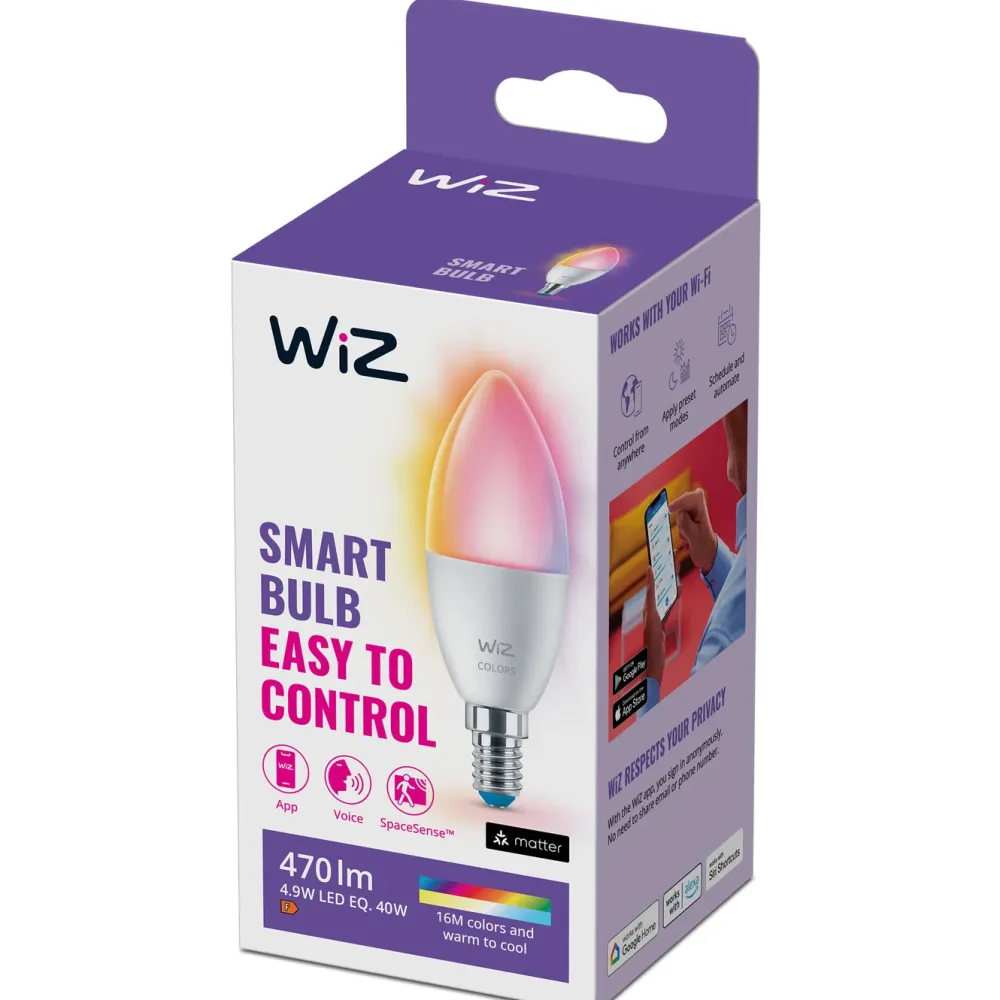 WiZ Smart Belysning|Smart Belysning|Color C37 Smart LED-pære E14 470 lm
