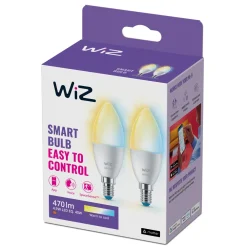 WiZ Smart Belysning|Smart Belysning|C37 Smart LED-pære E14 470 lm 2-pk.