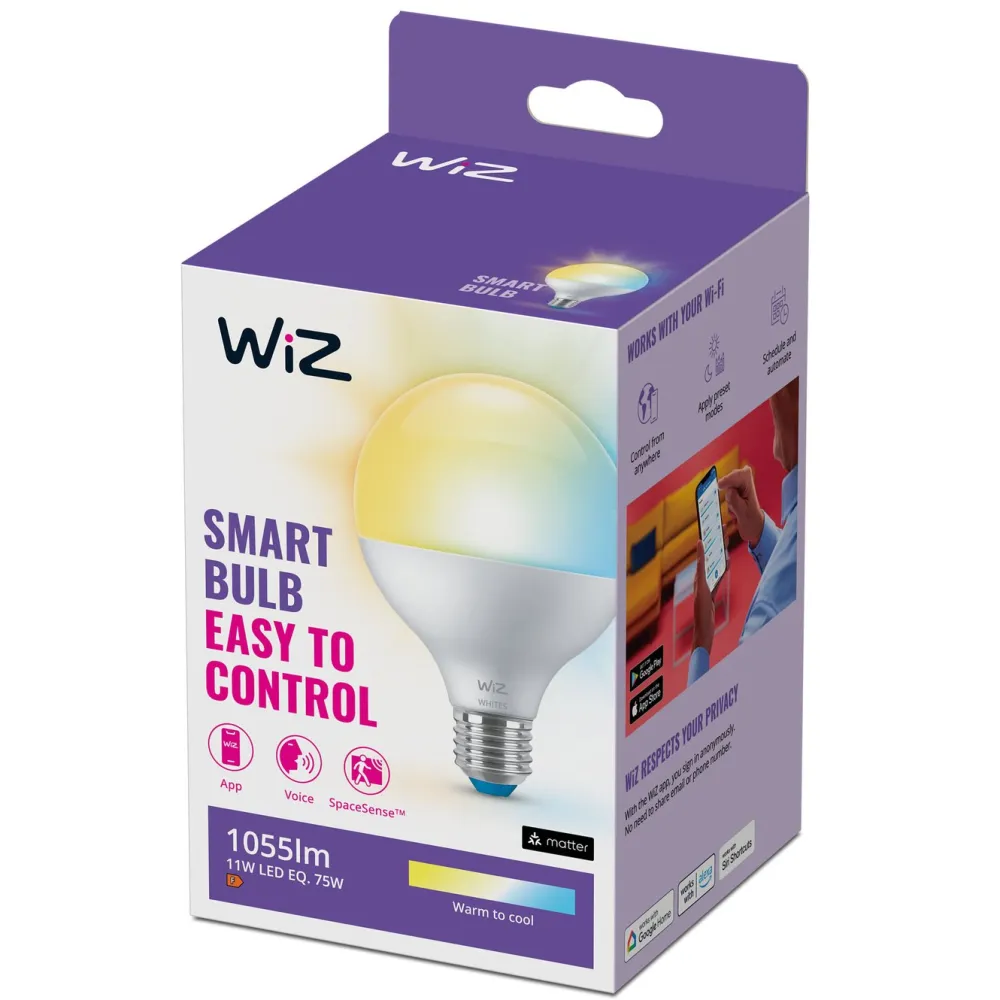 WiZ Smart Belysning|Smart Belysning|G95 Smart LED-pære E27 1055 lm