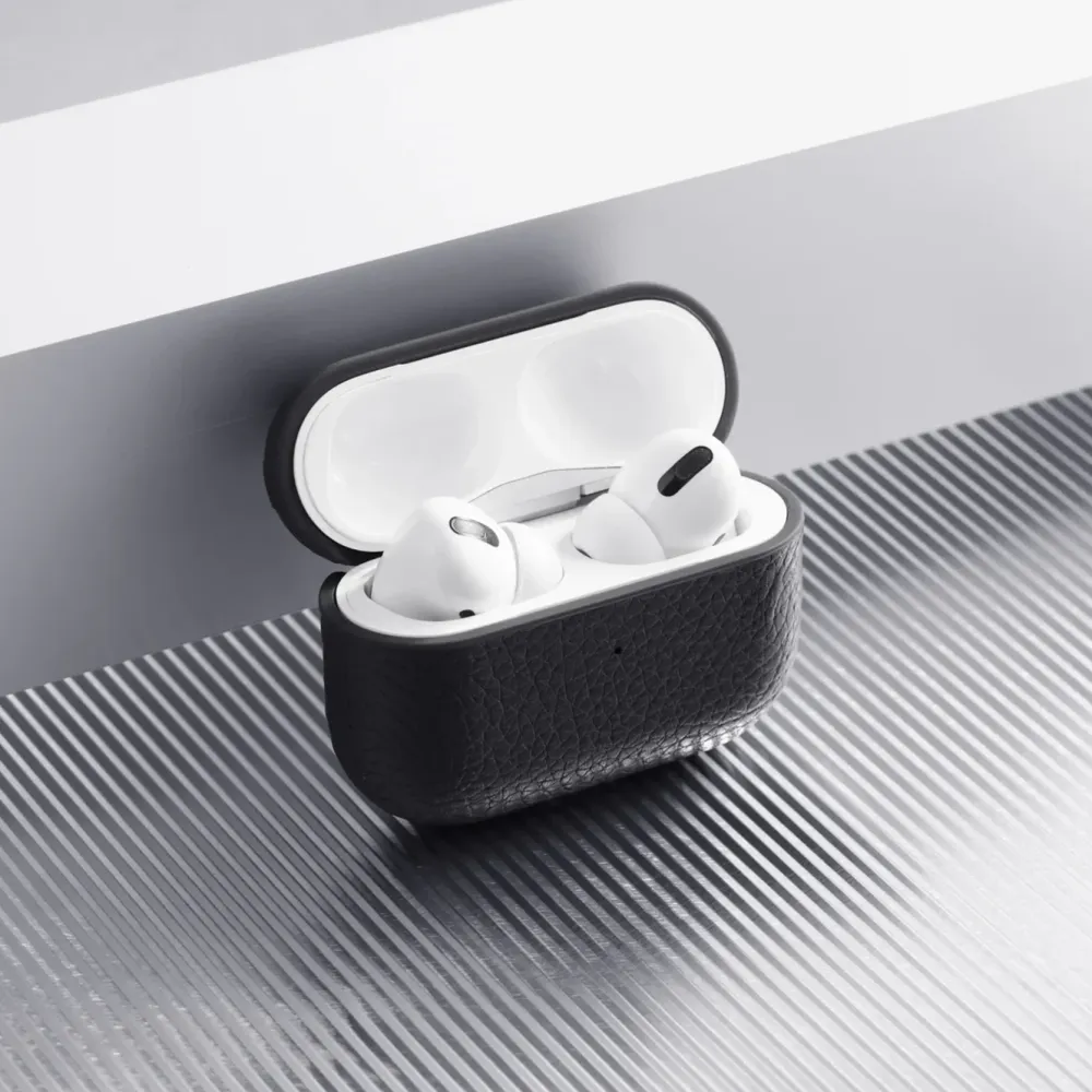 WOOLNUT Hodetelefoner Og Hodesett|Deksel i skinn til AirPods Pro 3-ladeetui