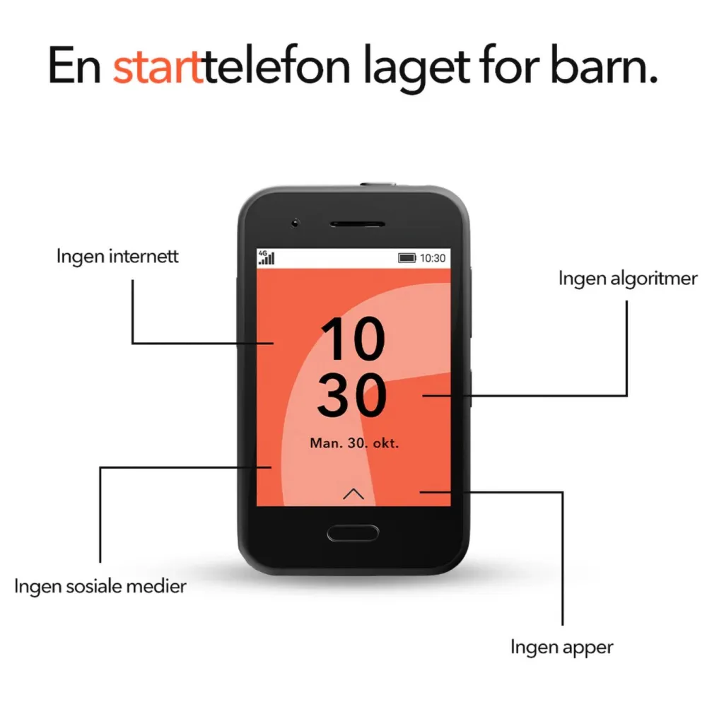 Xplora Barn Og Baby|Mobiltelefoner|One - barnmobil uten internett og sosiale medier Svart