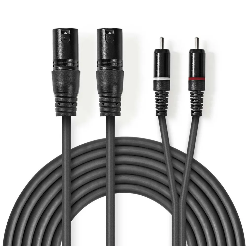 Kjell Lyd- & Videokabler|Kabler For Lyd|2 x XLR til 2 x RCA
