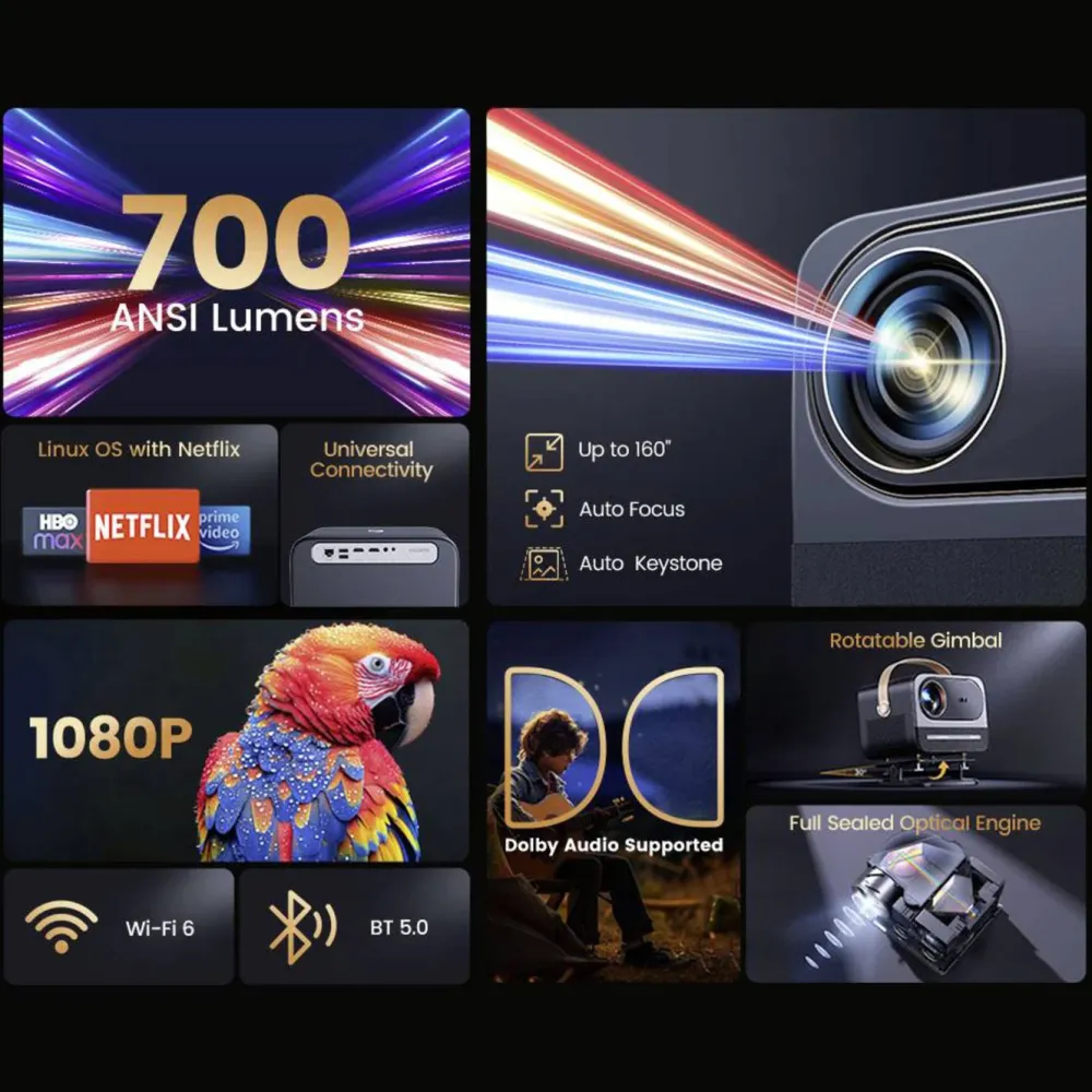 Yaber Tv Og Tilbehør|U12 Home Cinema Full HD-projektor