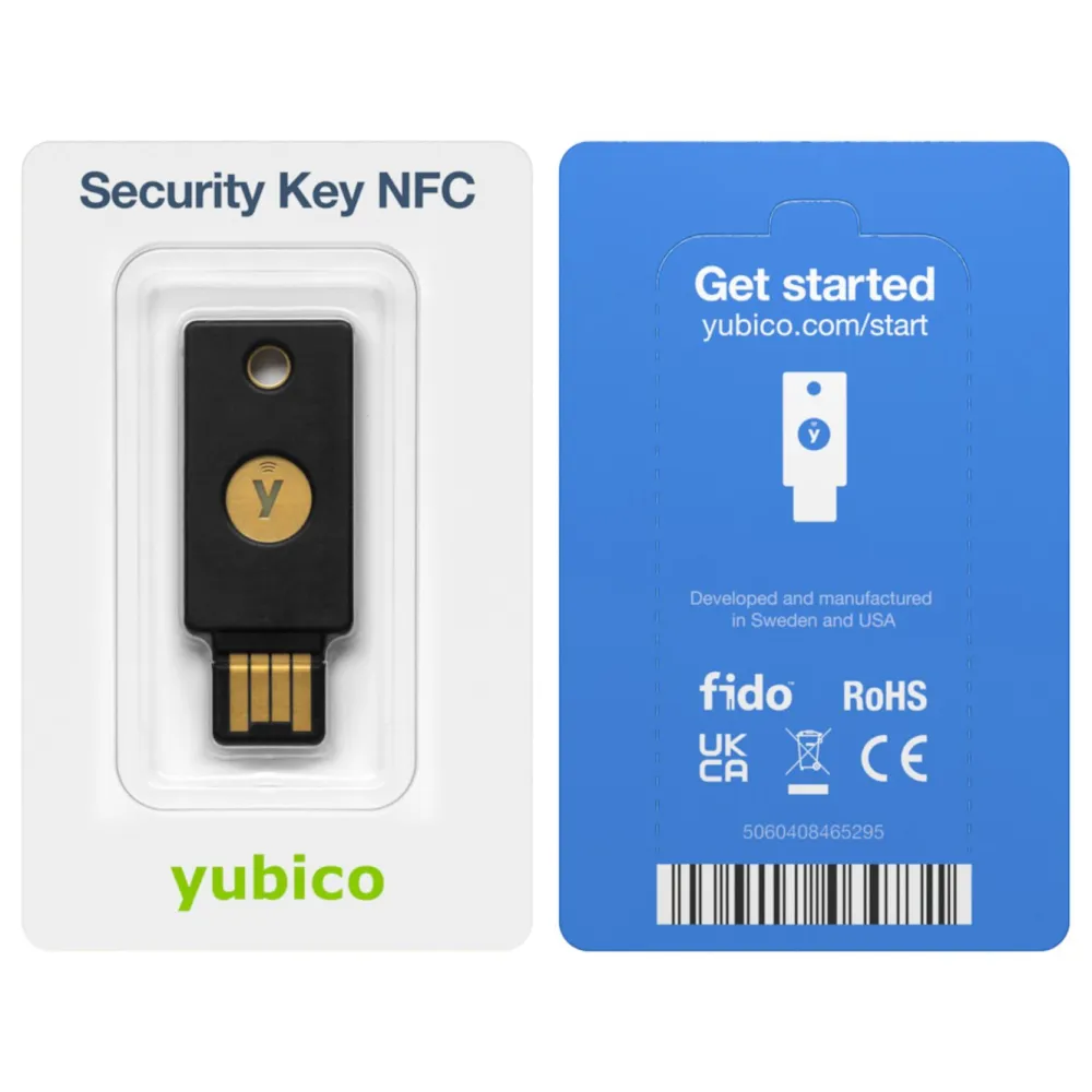 Yubico Datatilbehør|Ergonomi|Security Key NFC Sikkerhetsnøkkel med USB-A