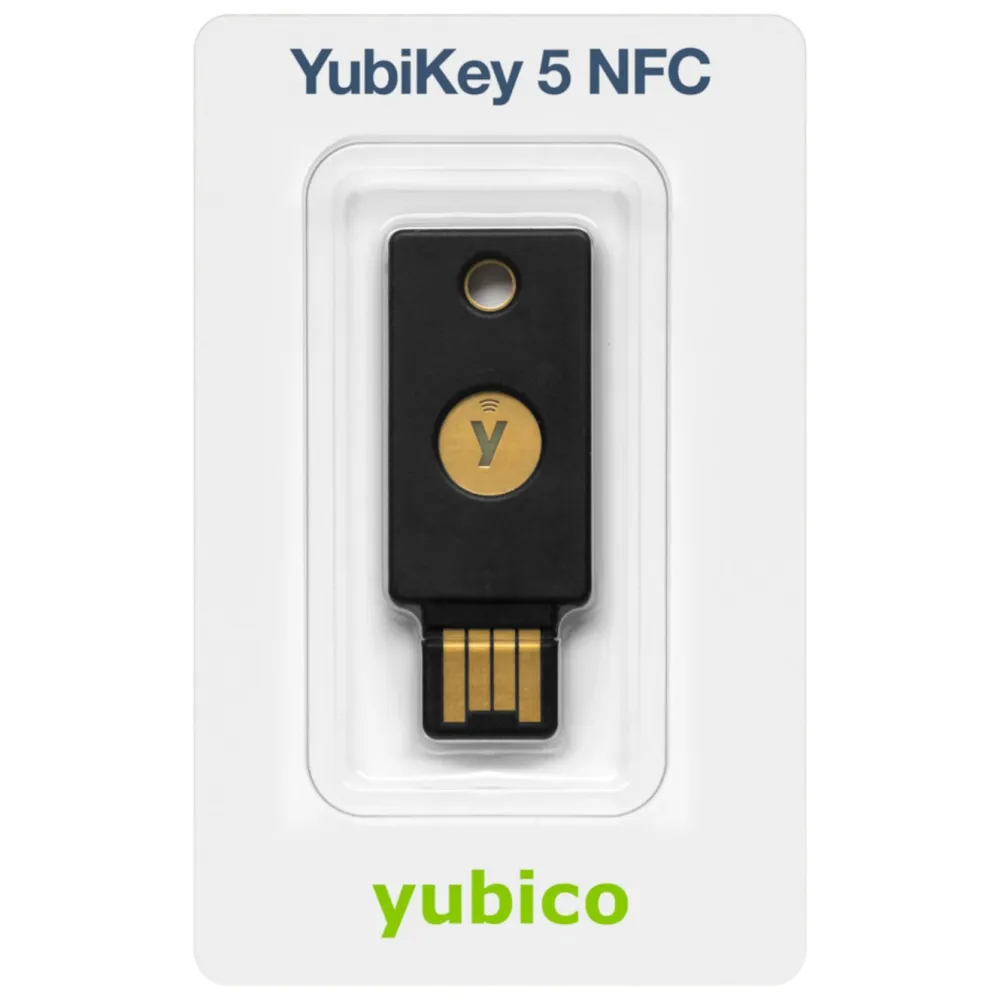 Yubico Datatilbehør|Ergonomi|YubiKey 5 NFC Sikkerhetsnøkkel med USB-A